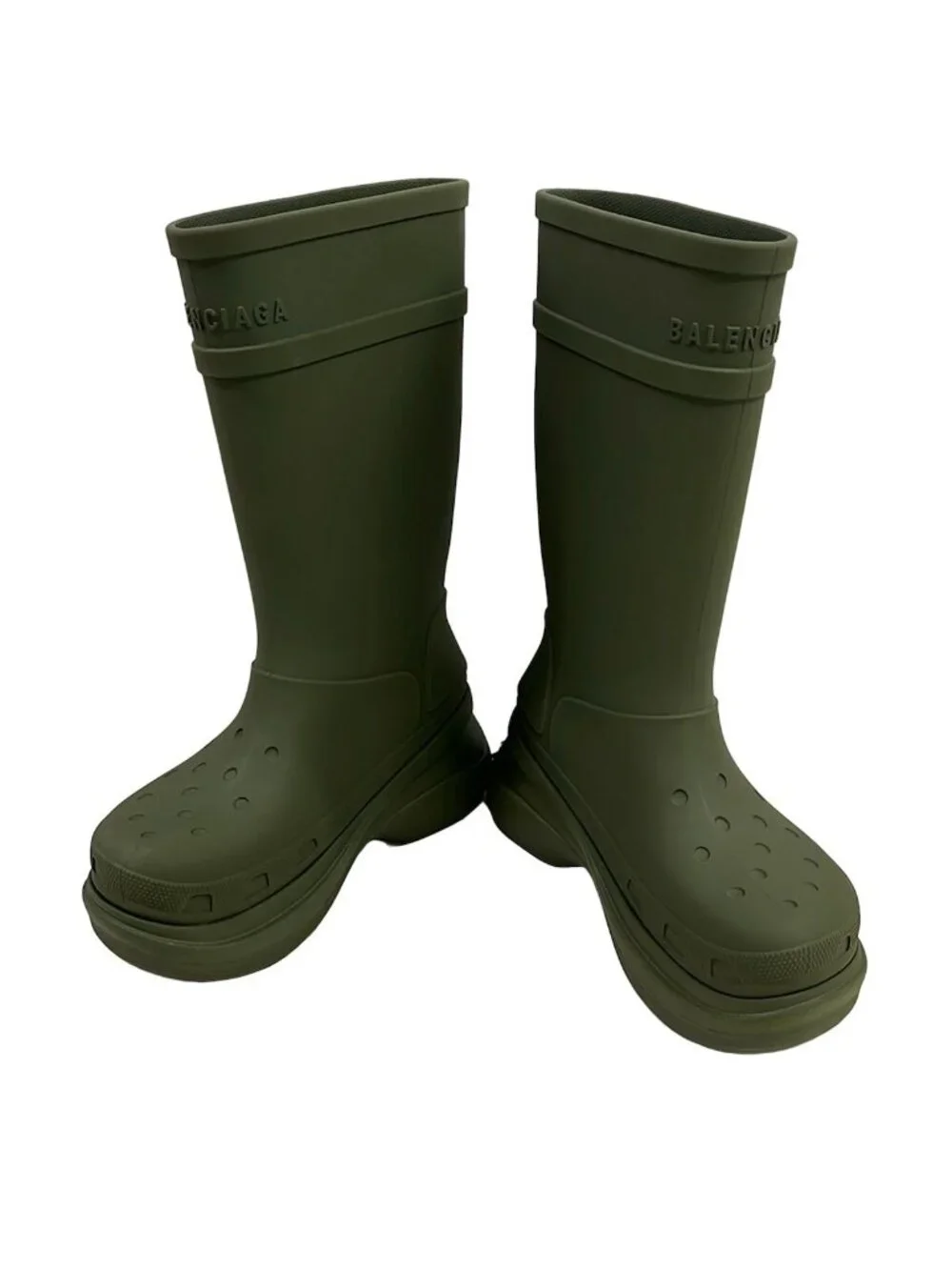 Balenciaga Rain Boots 44 Khaki Crocs Collaboration